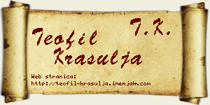 Teofil Krasulja vizit kartica